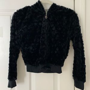 Furry hooded jacket